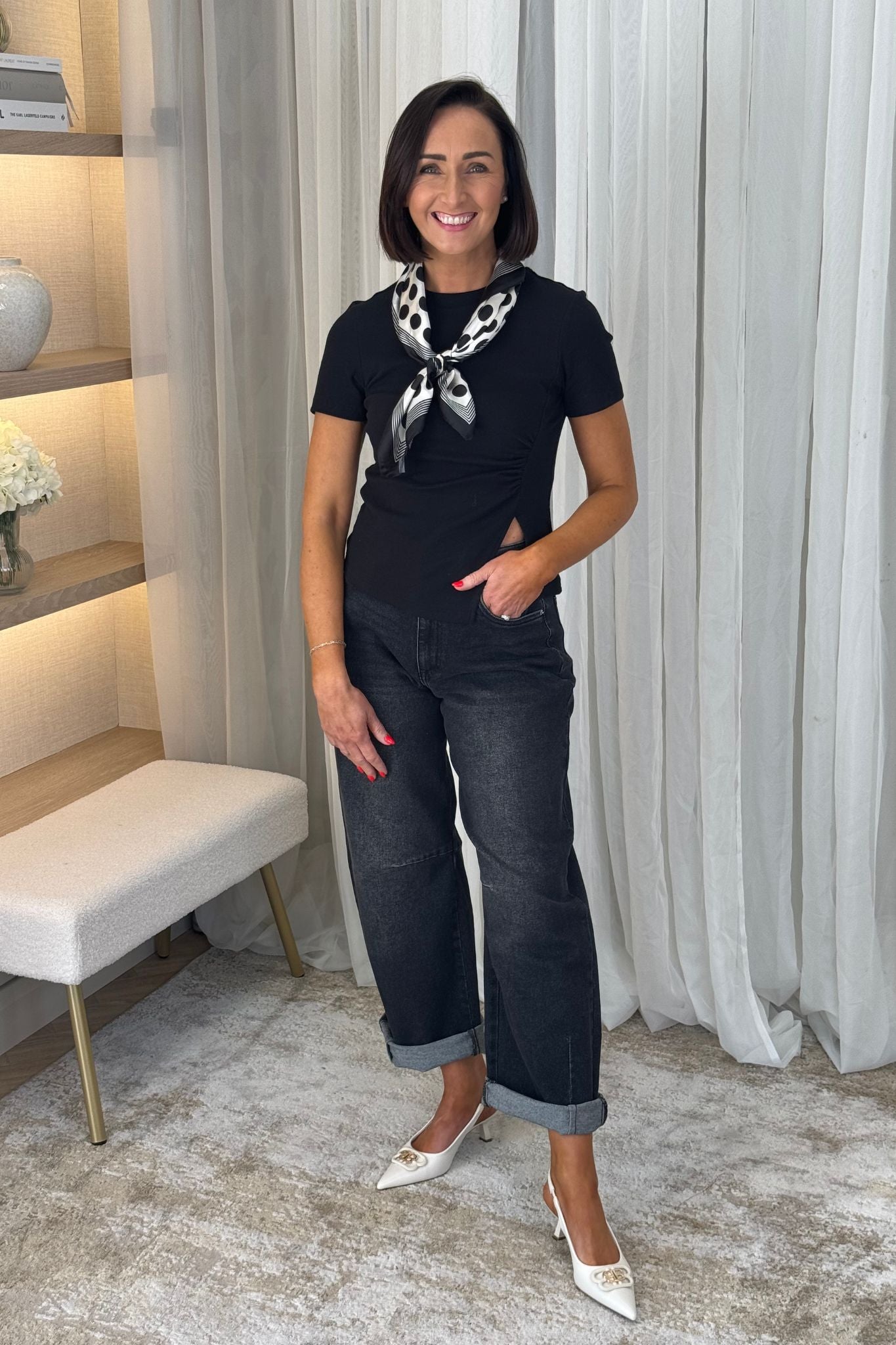 Freya Slouch Balloon Jeans In Black