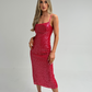 Alana Sequin Dress In Raspberry
