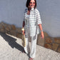 Erica Crochet Shirt In Mono Stripe