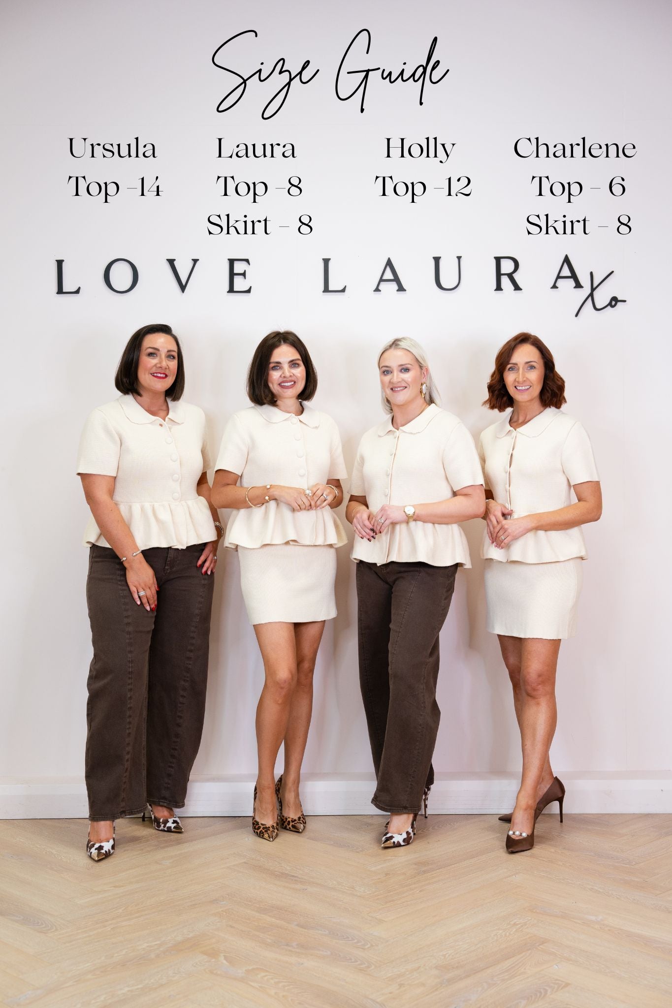 Love Laura Peplum Knit Top In Cream