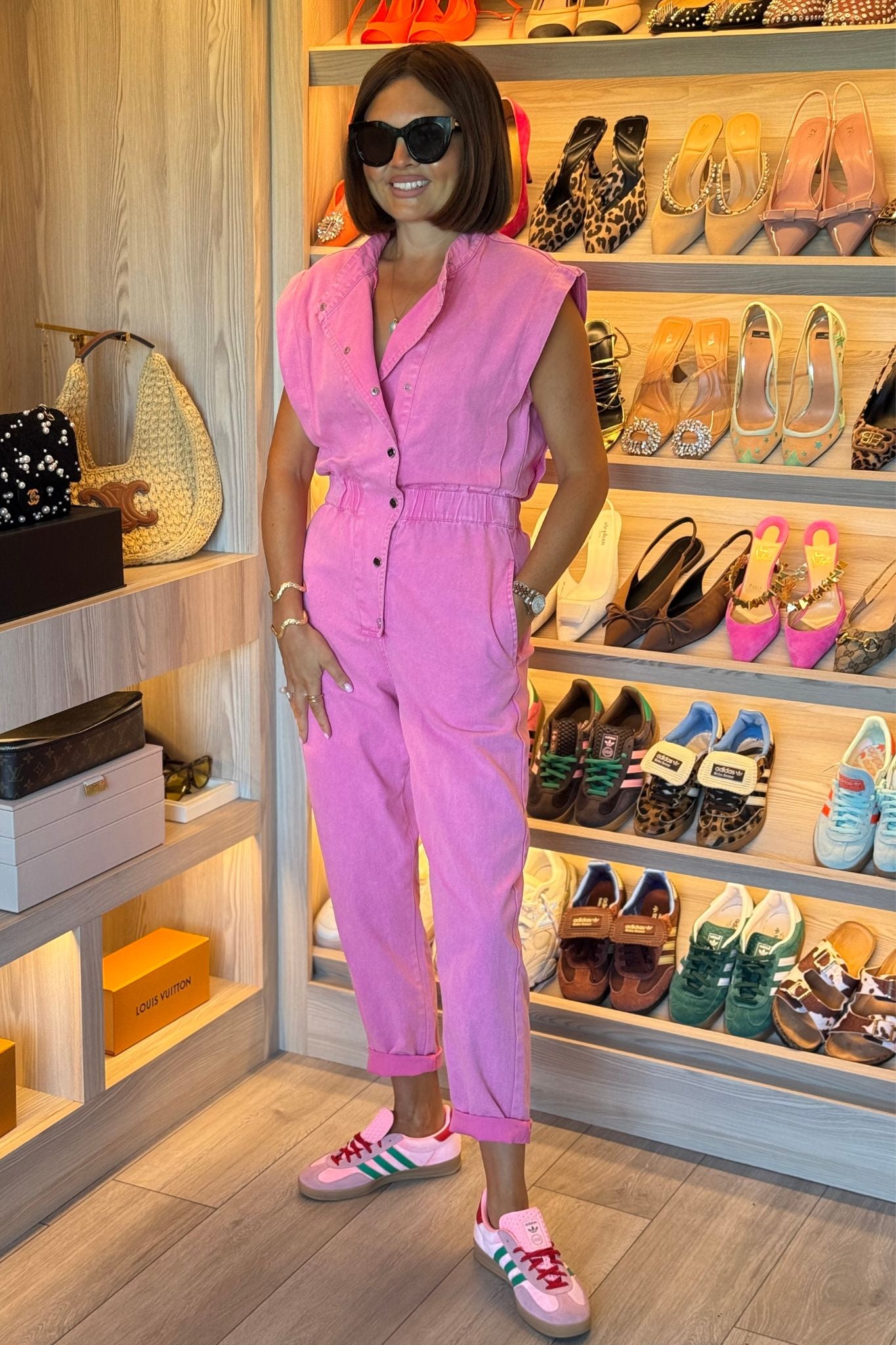 Cora Sleeveless Jumpsuit In Pink