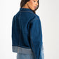 Daisy Turn Up Denim Jacket In Dark Wash