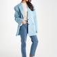 Elsa Oversize Pinstripe Blazer In Blue