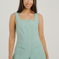 Kayla Asymmetric Waistcoat In Sage