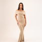 Caitlyn Bardot Knit Dress In Neutral