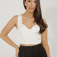 Maria Satin Crop Top In Off White