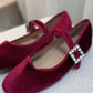Faith Buckle Flats In Red
