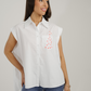 Millie Sleeveless Shirt In White