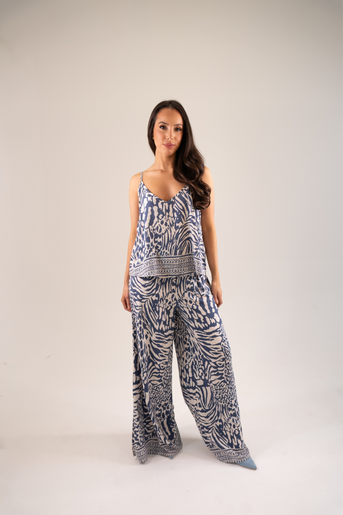 Becca Zebra Print Cami In Blue