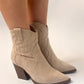 Izzy Ankle Western Boots In Cream