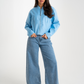 Daisy Zip Jacket In Sky Blue