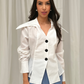 Kayla Black Button Blouse In Ivory