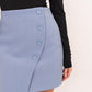 Kiera Asymmetric Button Skirt In Sky Blue