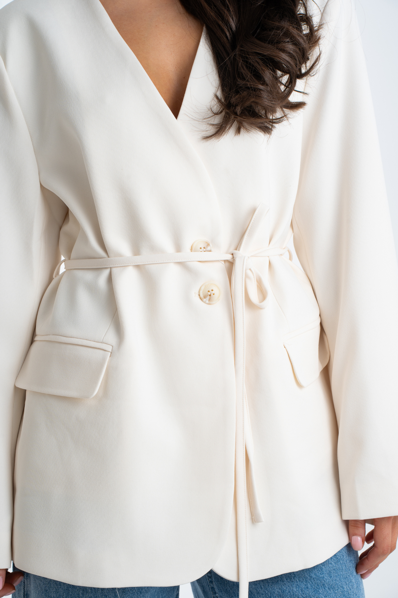Paige Collarless Blazer In Cream