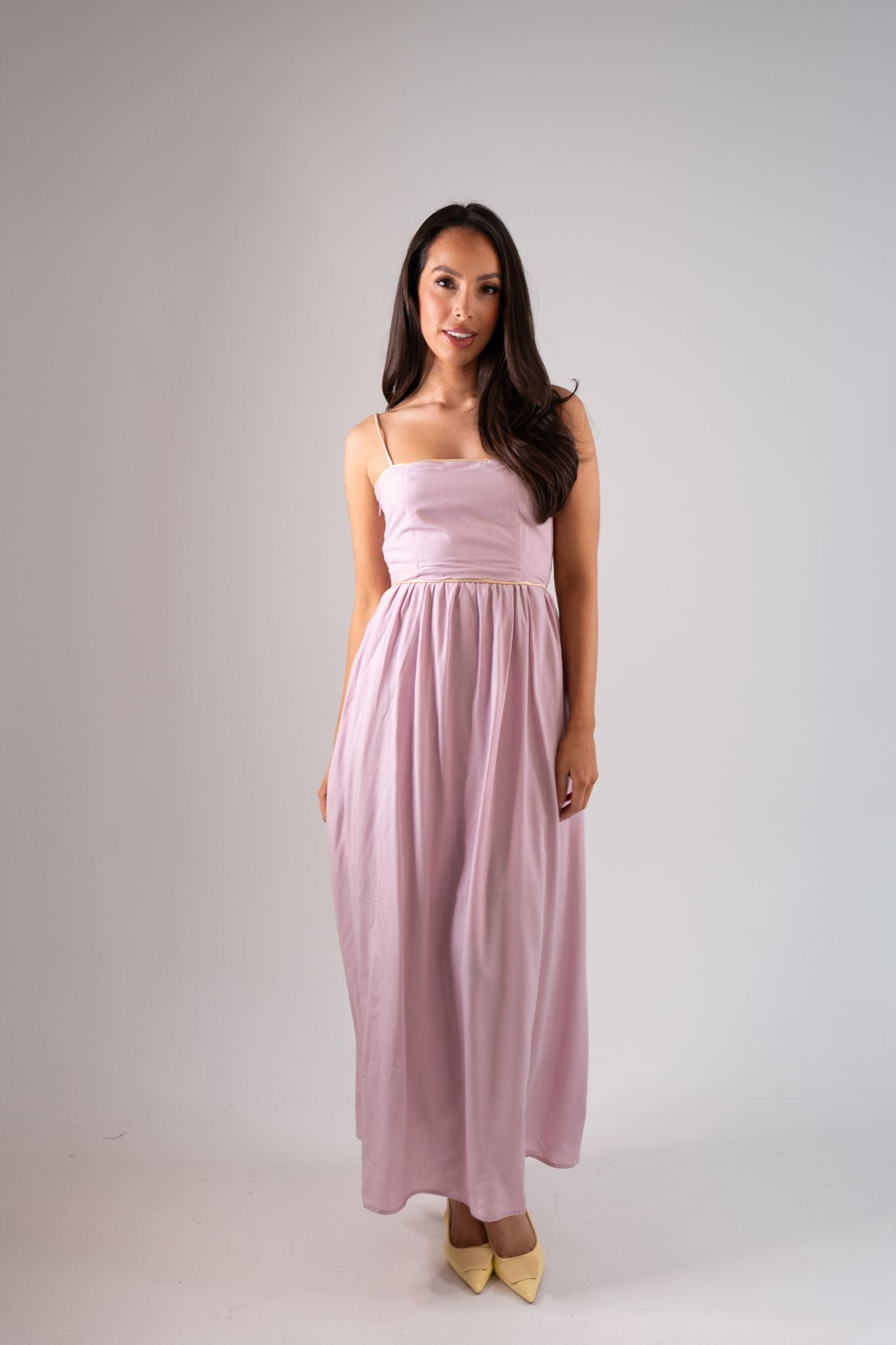 Jasmine Lace Up Dress In Lilac