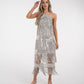 Alana Fringed Sequin Dress In Silver