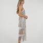 Alana Fringed Sequin Dress In Silver