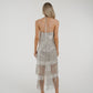Alana Fringed Sequin Dress In Silver