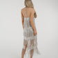 Alana Fringed Sequin Dress In Silver