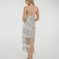 Alana Fringed Sequin Dress In Silver