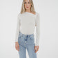 Kate Asymmetric Neck Top In White