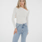 Kate Asymmetric Neck Top In White