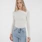 Kate Asymmetric Neck Top In White