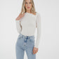 Kate Asymmetric Neck Top In White