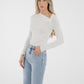 Kate Asymmetric Neck Top In White