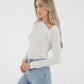 Kate Asymmetric Neck Top In White