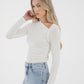 Kate Asymmetric Neck Top In White