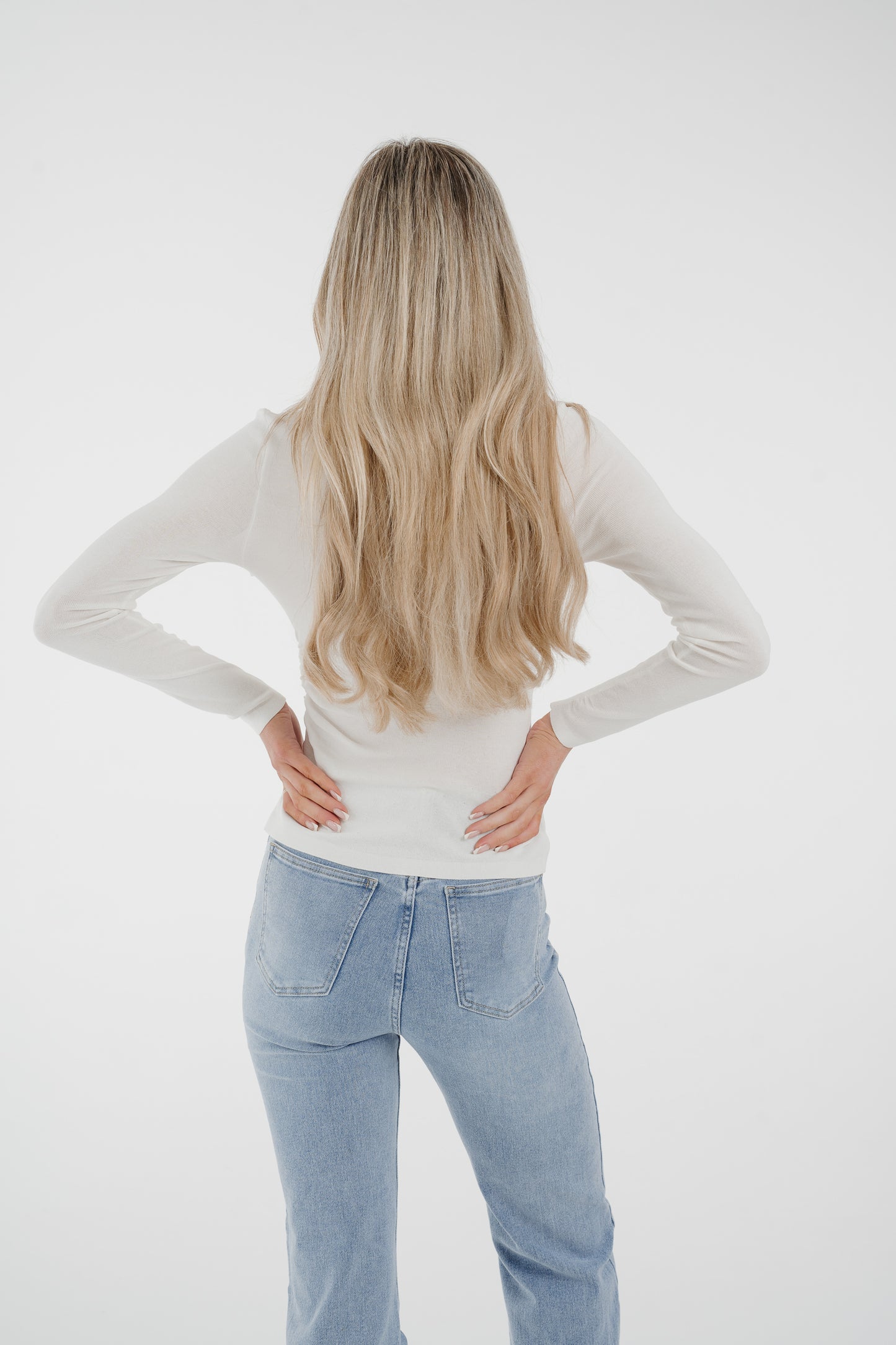 Kate Asymmetric Neck Top In White