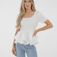 Holly Peplum Frill T-Shirt In White