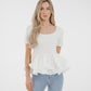 Holly Peplum Frill T-Shirt In White