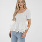 Holly Peplum Frill T-Shirt In White