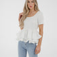 Holly Peplum Frill T-Shirt In White