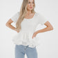 Holly Peplum Frill T-Shirt In White