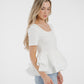 Holly Peplum Frill T-Shirt In White