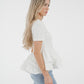 Holly Peplum Frill T-Shirt In White