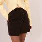 Kiera Asymmetric Button Skirt In Chocolate