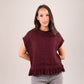 Leah Sleeveless Fringed Knit In Bordeaux