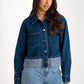 Daisy Turn Up Denim Jacket In Dark Wash