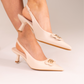 Izzy Buckle Slingback In Cream