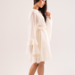 Elsa Ruffle Sleeve Dress In Neutral