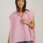 Millie Pinstripe Sleeveless Shirt In Pink
