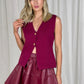 Elsa Faux Leather Mini Skirt In Bordeaux