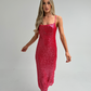 Alana Sequin Dress In Raspberry