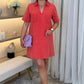 Kendra Denim Shirt Dress In Coral