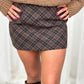 Kiera Check Skirt In Chocolate Mix
