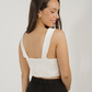 Maria Satin Crop Top In Off White